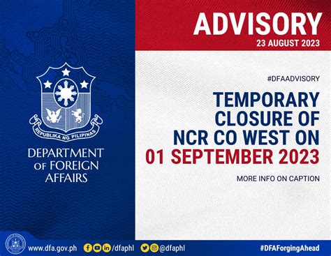PUBLIC ADVISORY: TEMPORARY CLOSURE OF DFA .